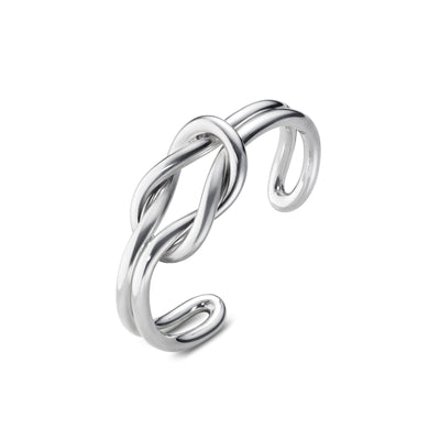 Love Knot Silver Double Bangle simple Pursuit