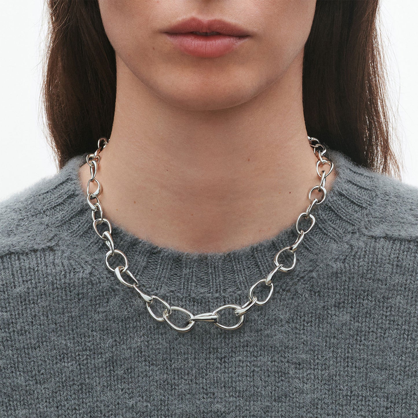 Offspring Silver Graduated Necklace