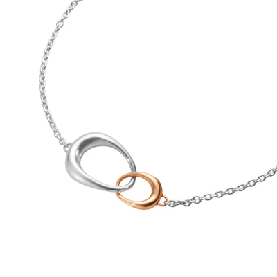 Offspring Silver & 18ct Rose Gold Bracelet simple Pursuit