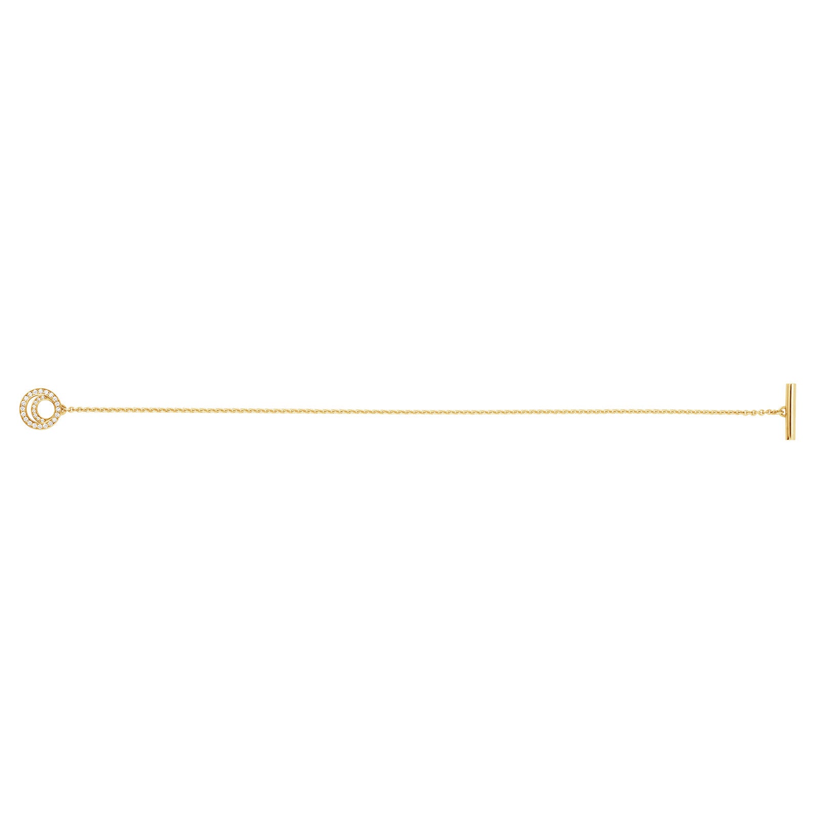 Halo 18ct Yellow Gold Diamond T-Bar Bracelet