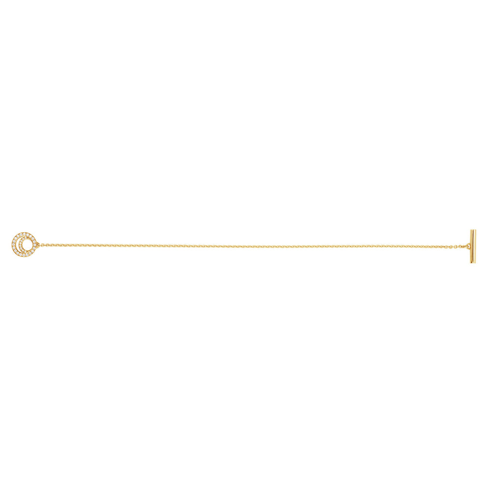Halo 18ct Yellow Gold Diamond T-Bar Bracelet