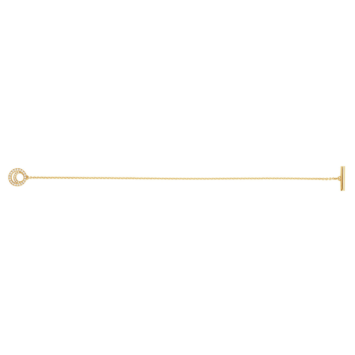 Halo 18ct Yellow Gold Diamond T-Bar Bracelet simple Pursuit
