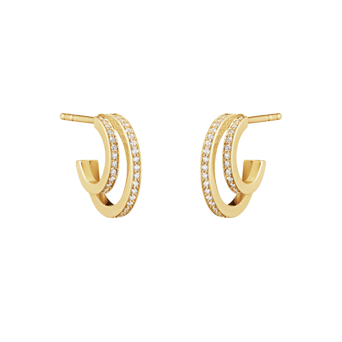 Halo 18ct Yellow Gold Diamond Hoop Earrings simple Pursuit