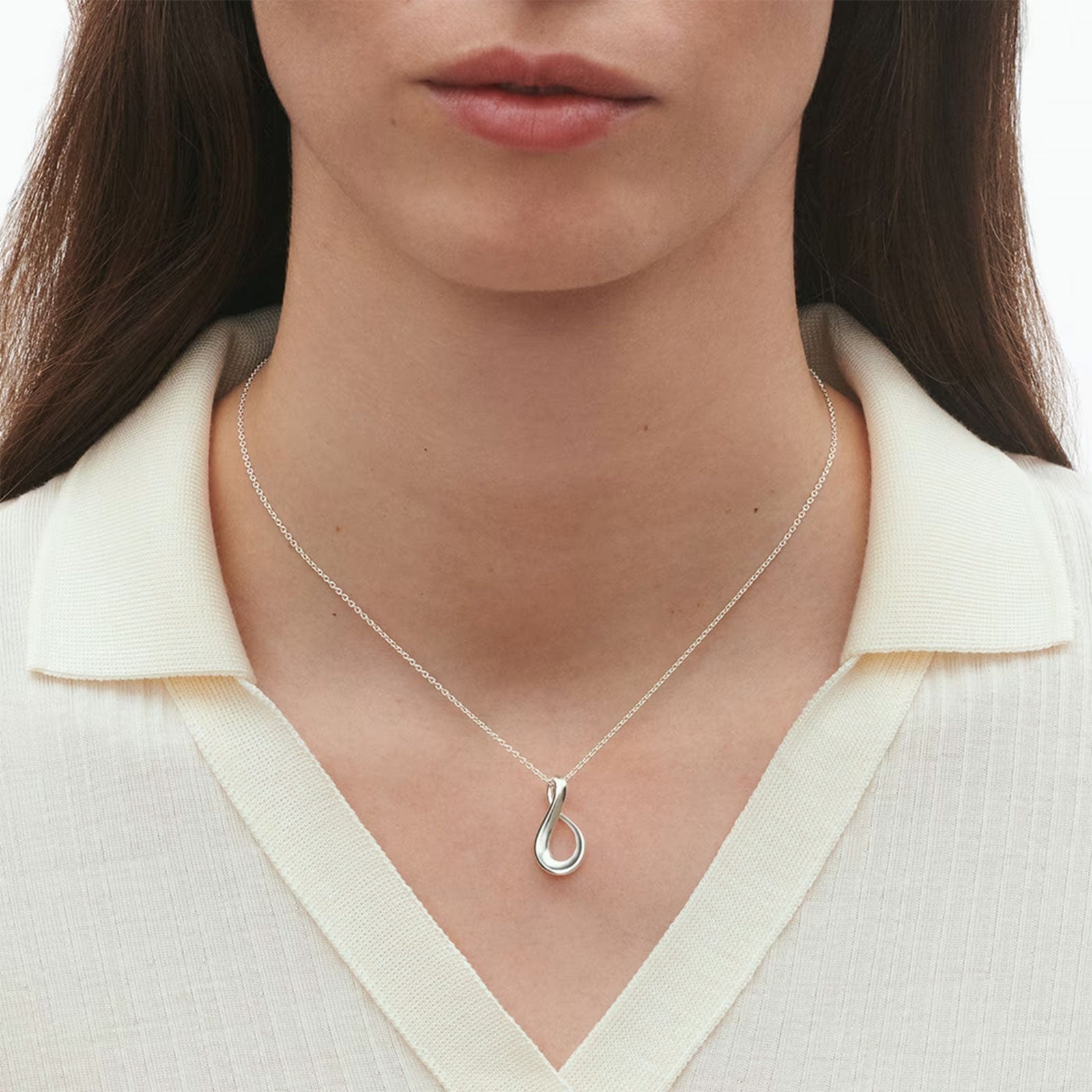 Infinity Silver Necklace with Pendant