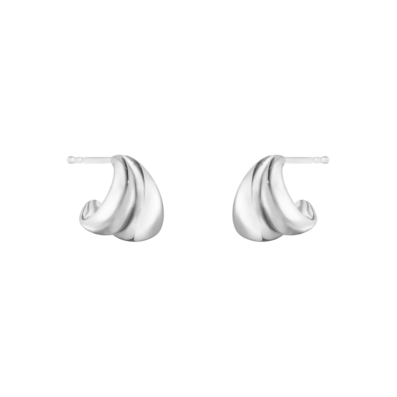 Curve Silver Hoop Earrings, Small