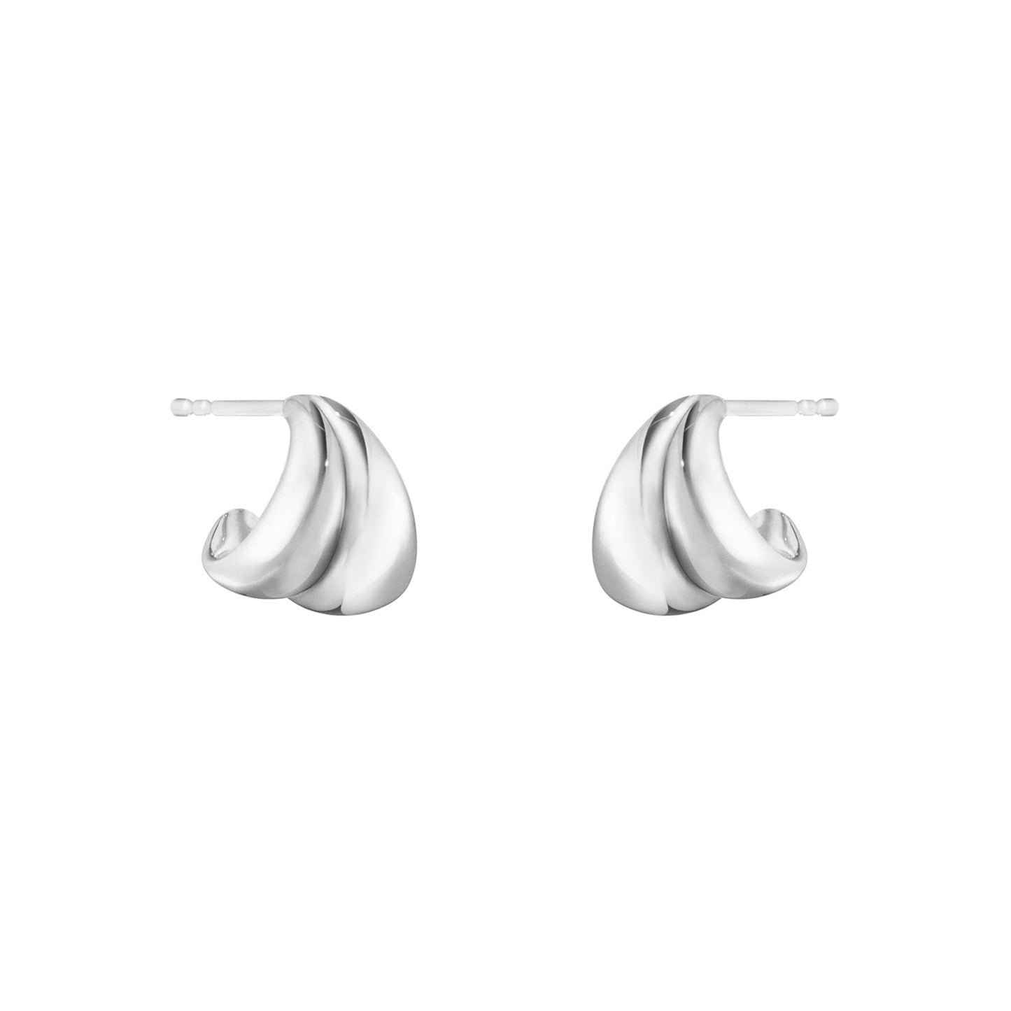 Curve Silver Hoop Earrings, Small