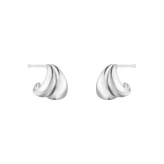 Curve Silver Hoop Earrings, Small simple Pursuit