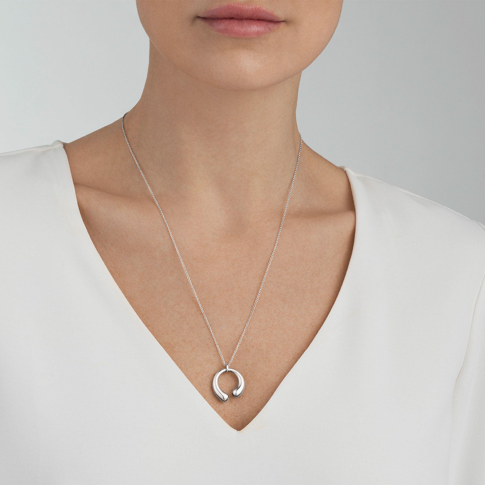 Mercy Silver Necklace with Pendant, Medium
