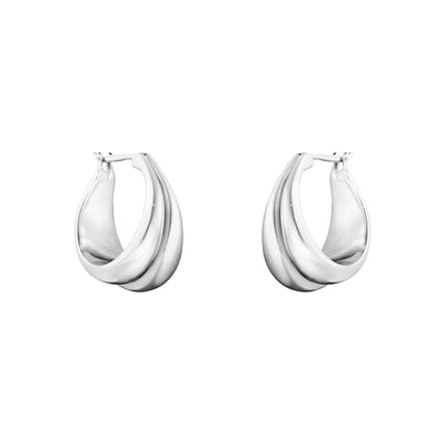 Curve Silver Hoop Earrings, Medium simple Pursuit