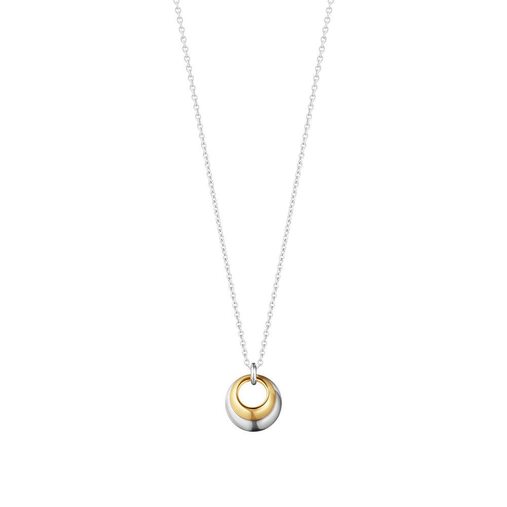 Curve Silver & 18ct Yellow Gold Necklace with Pendant