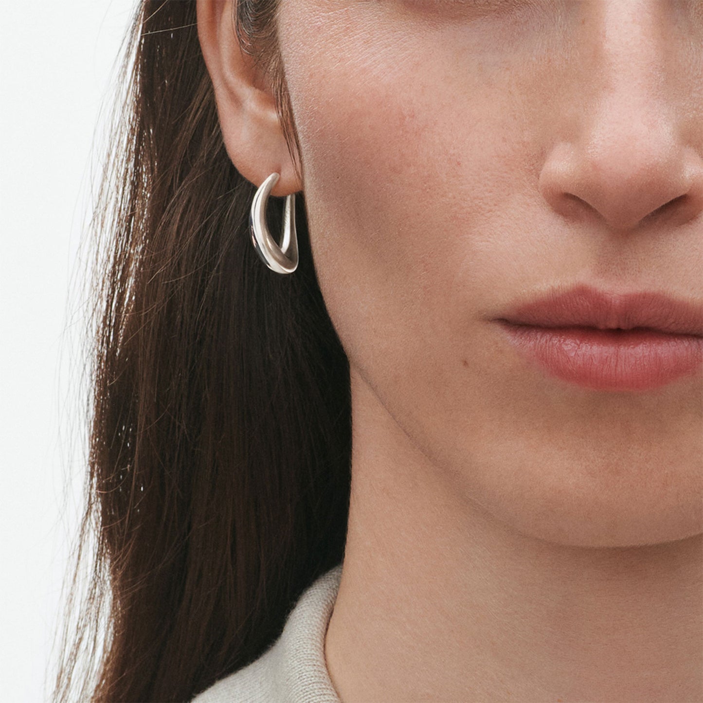 Offspring Silver Earhoops, Medium