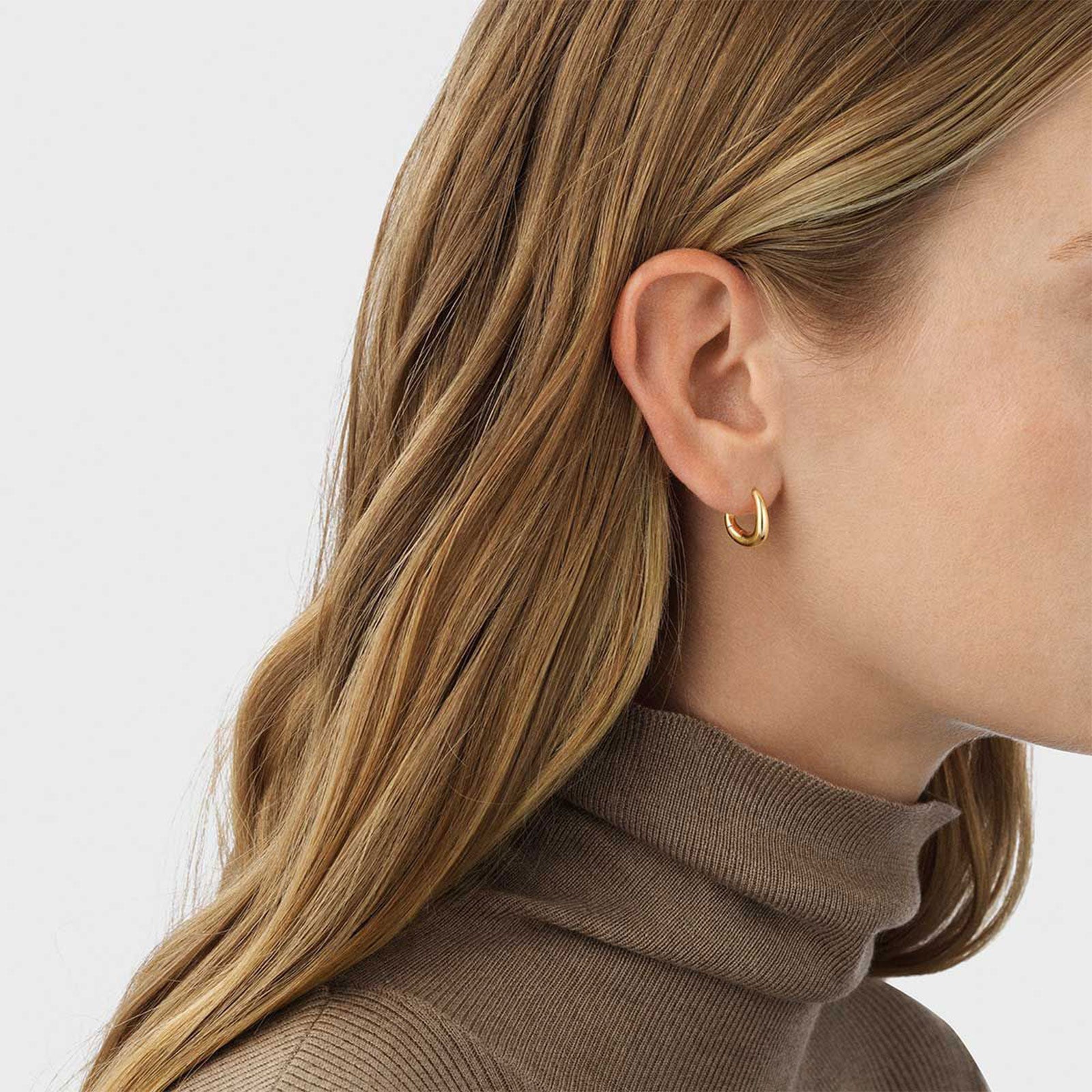 Offspring 18ct Yellow Gold Hoop Earrings simple Pursuit