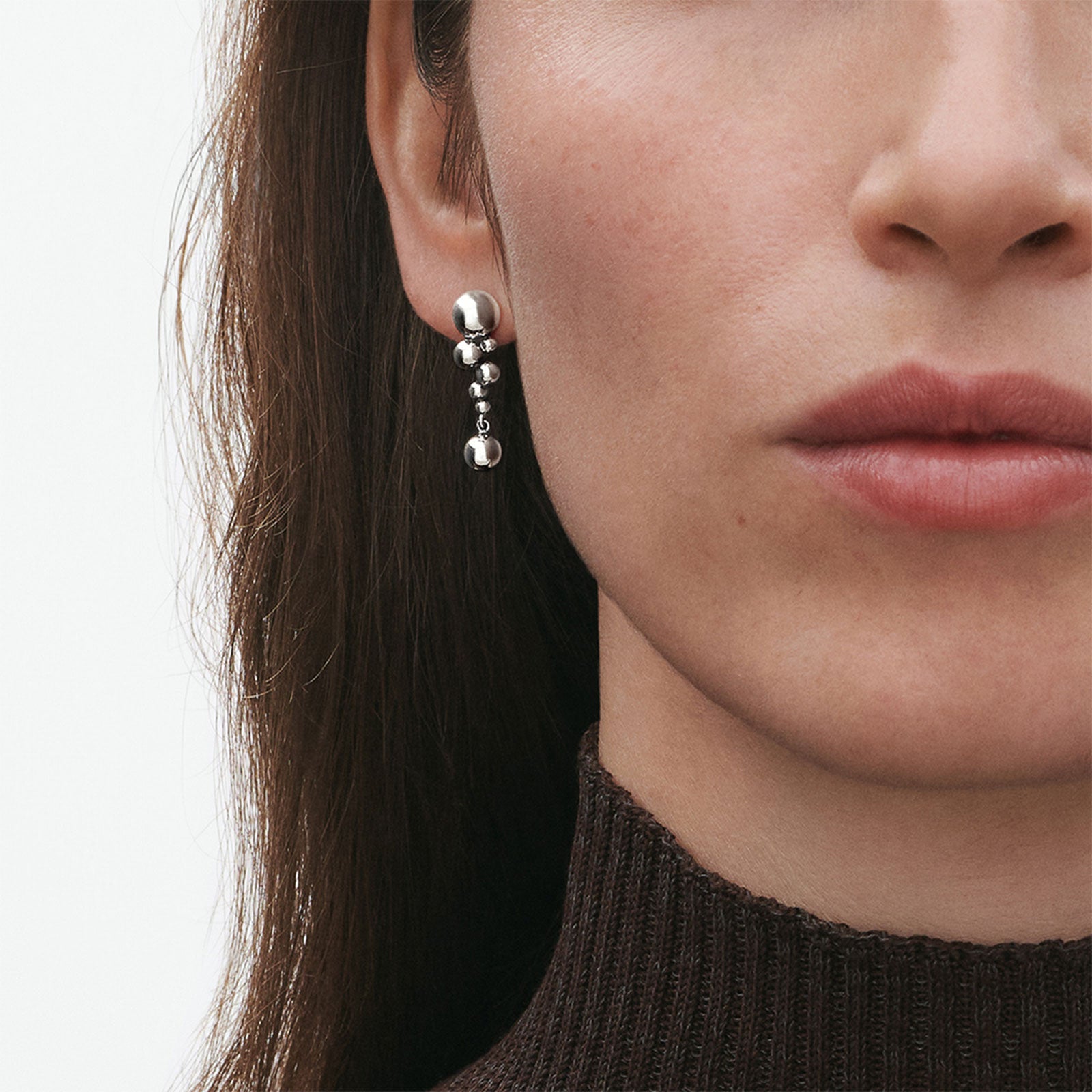 Moonlight Grapes Silver Drop Earrings, Small