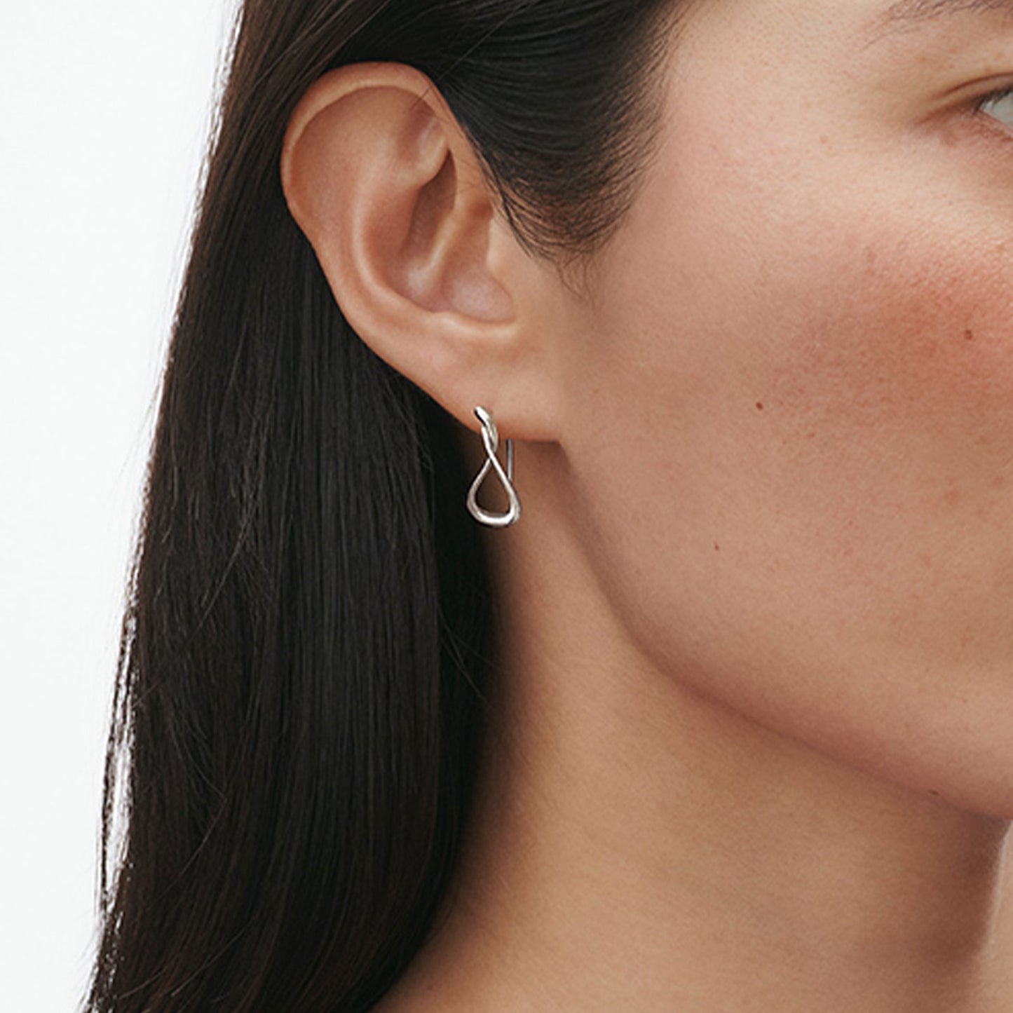 Mercy Silver Small Earhoops simple Pursuit