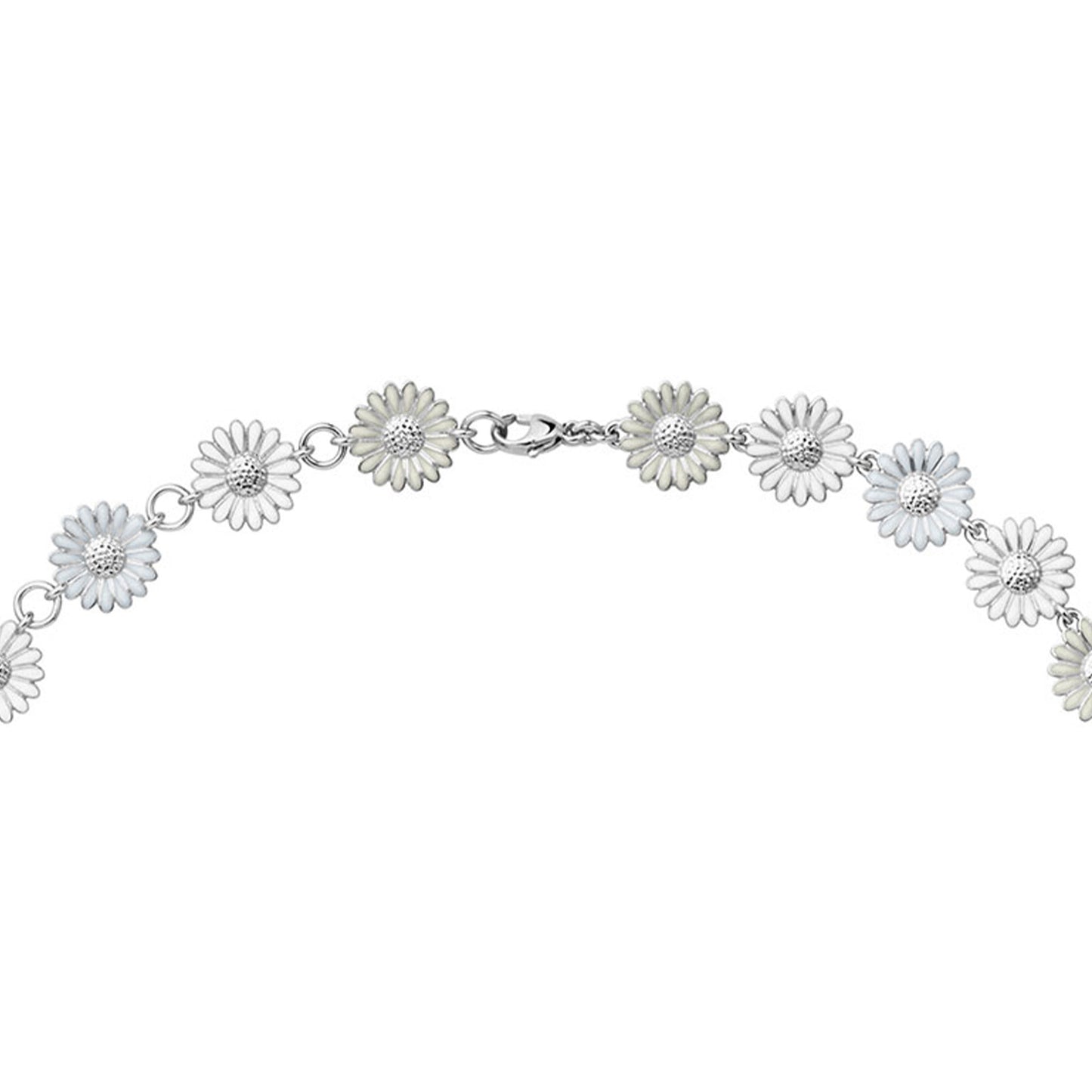 Daisy Silver & White Enamel Necklace simple Pursuit