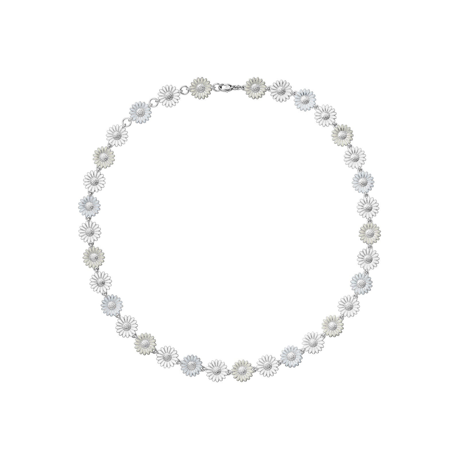 Daisy Silver & White Enamel Necklace simple Pursuit