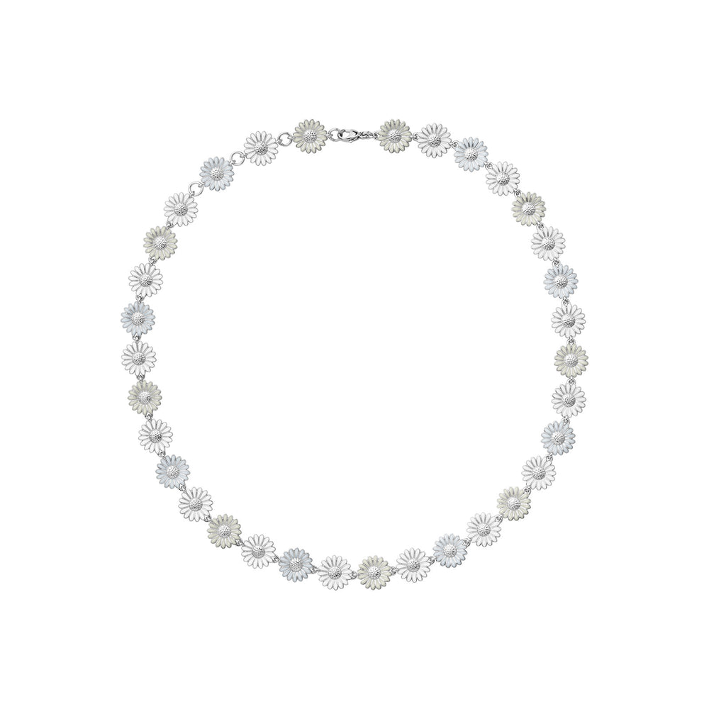 Daisy Silver & White Enamel Necklace simple Pursuit