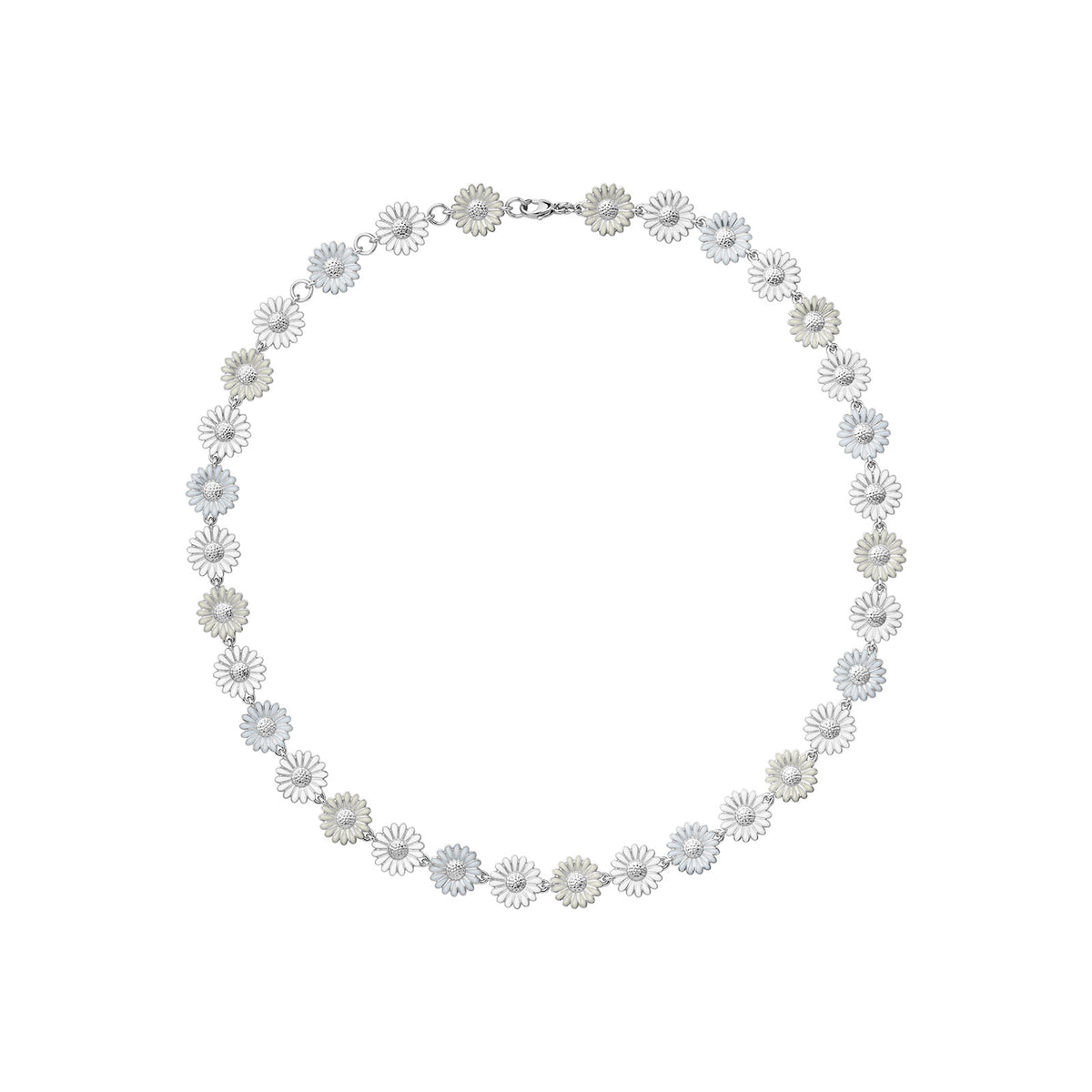 Daisy Silver & White Enamel Necklace simple Pursuit