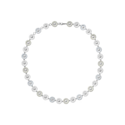 Daisy Silver & White Enamel Necklace simple Pursuit