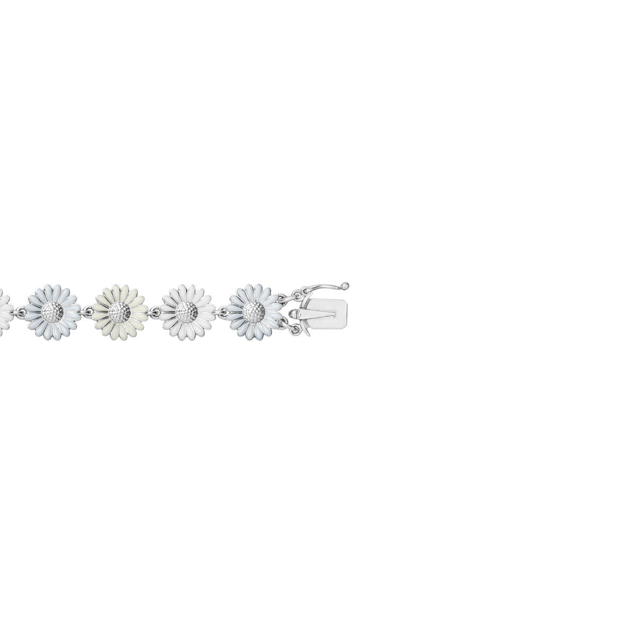 Daisy Silver & White Enamel Bracelet simple Pursuit