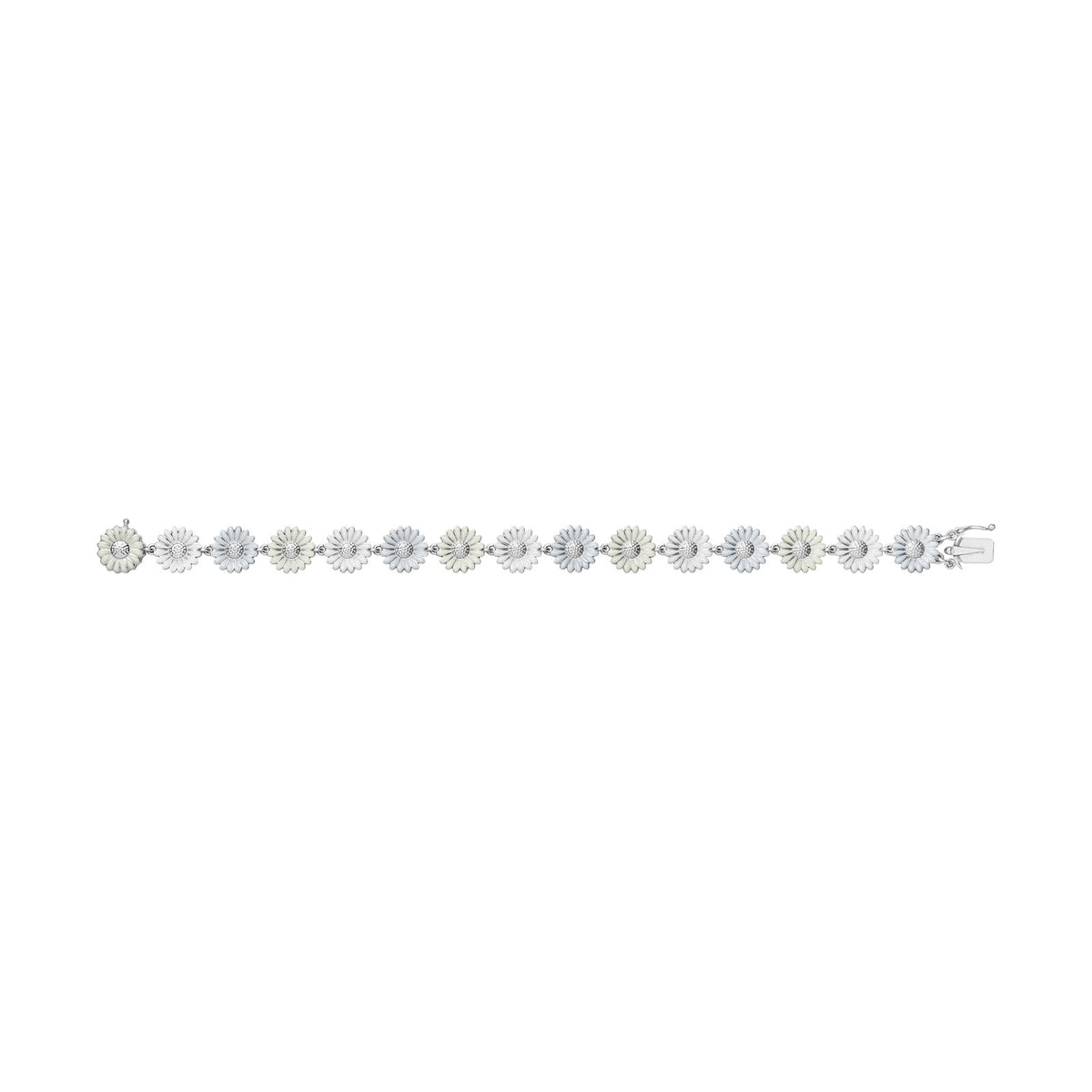 Daisy Silver & White Enamel Bracelet simple Pursuit
