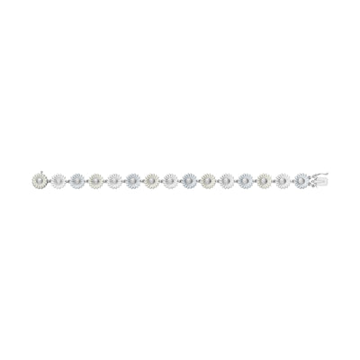 Daisy Silver & White Enamel Bracelet simple Pursuit