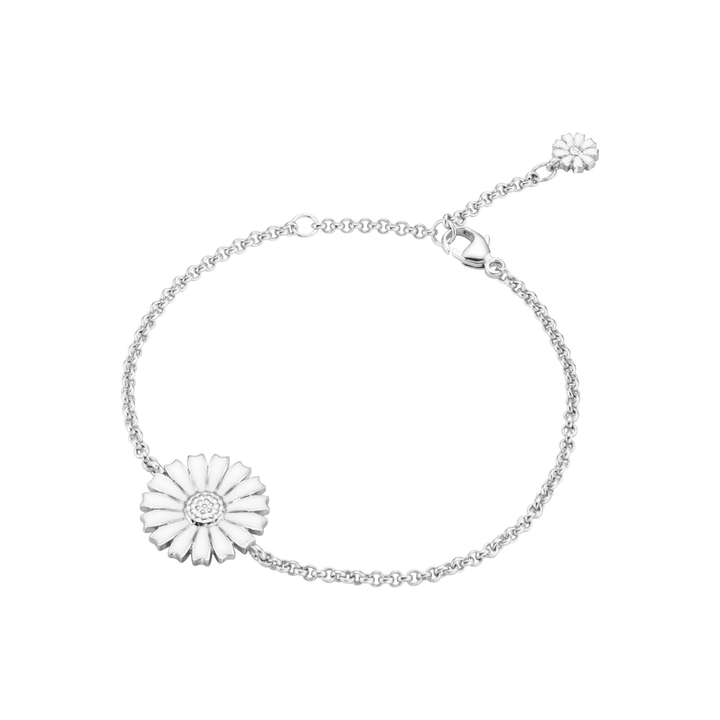 Daisy Silver & White Enamel Single Bracelet simple Pursuit