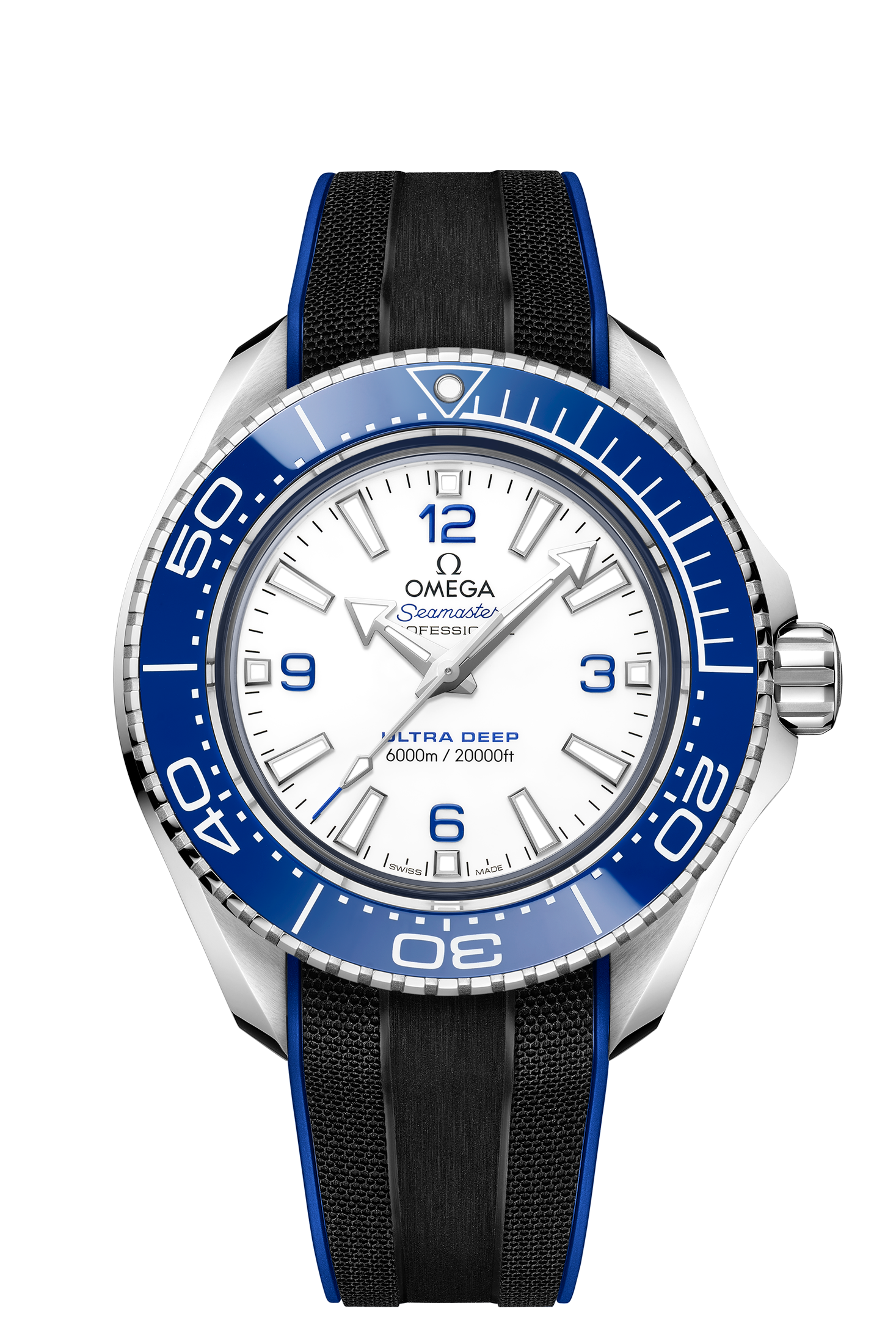 Omega planet ocean blue rubber online strap