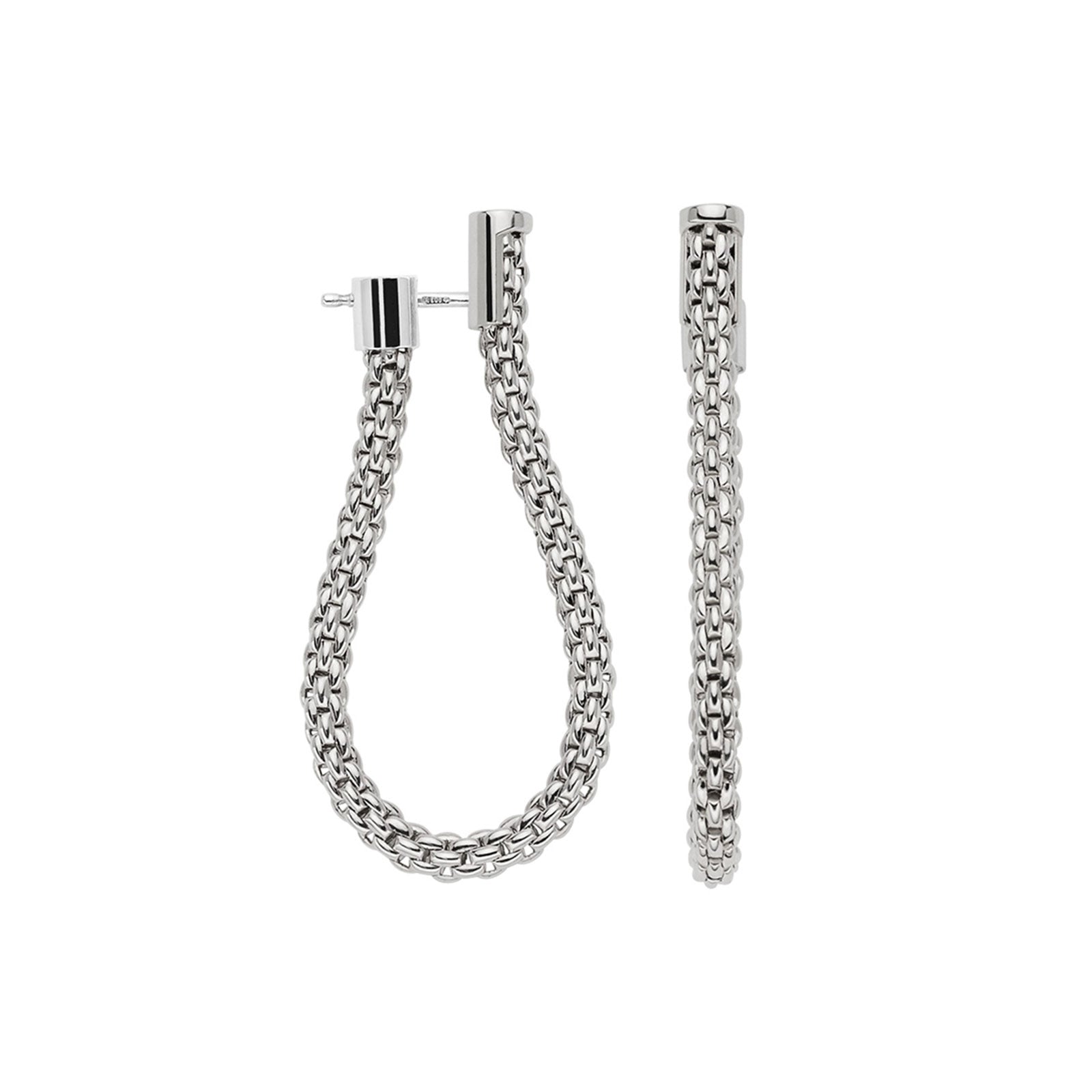 Essentials 18ct White Gold Hoop Earrings simple Pursuit