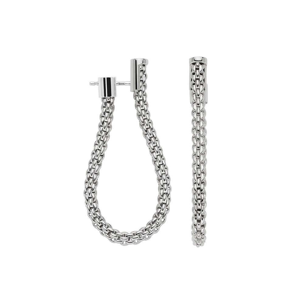 Essentials 18ct White Gold Hoop Earrings simple Pursuit