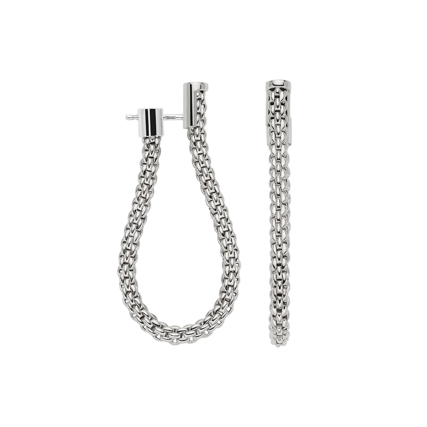 Essentials 18ct White Gold Hoop Earrings simple Pursuit