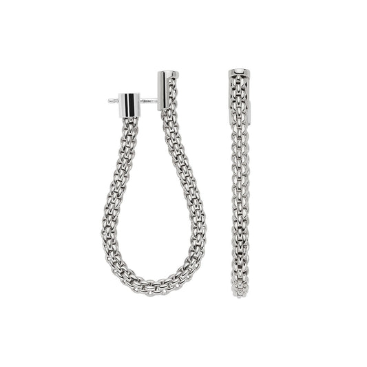 Essentials 18ct White Gold Hoop Earrings simple Pursuit