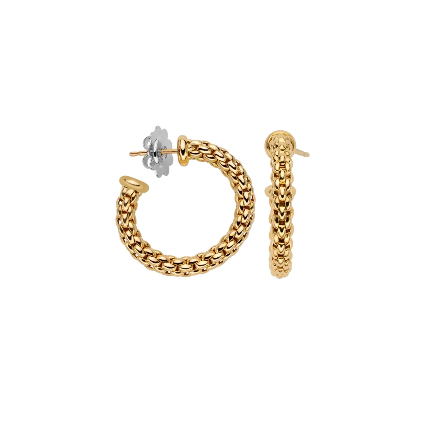 Essentials 18ct Yellow & White Gold Hoop Earrings 30mm simple Pursuit