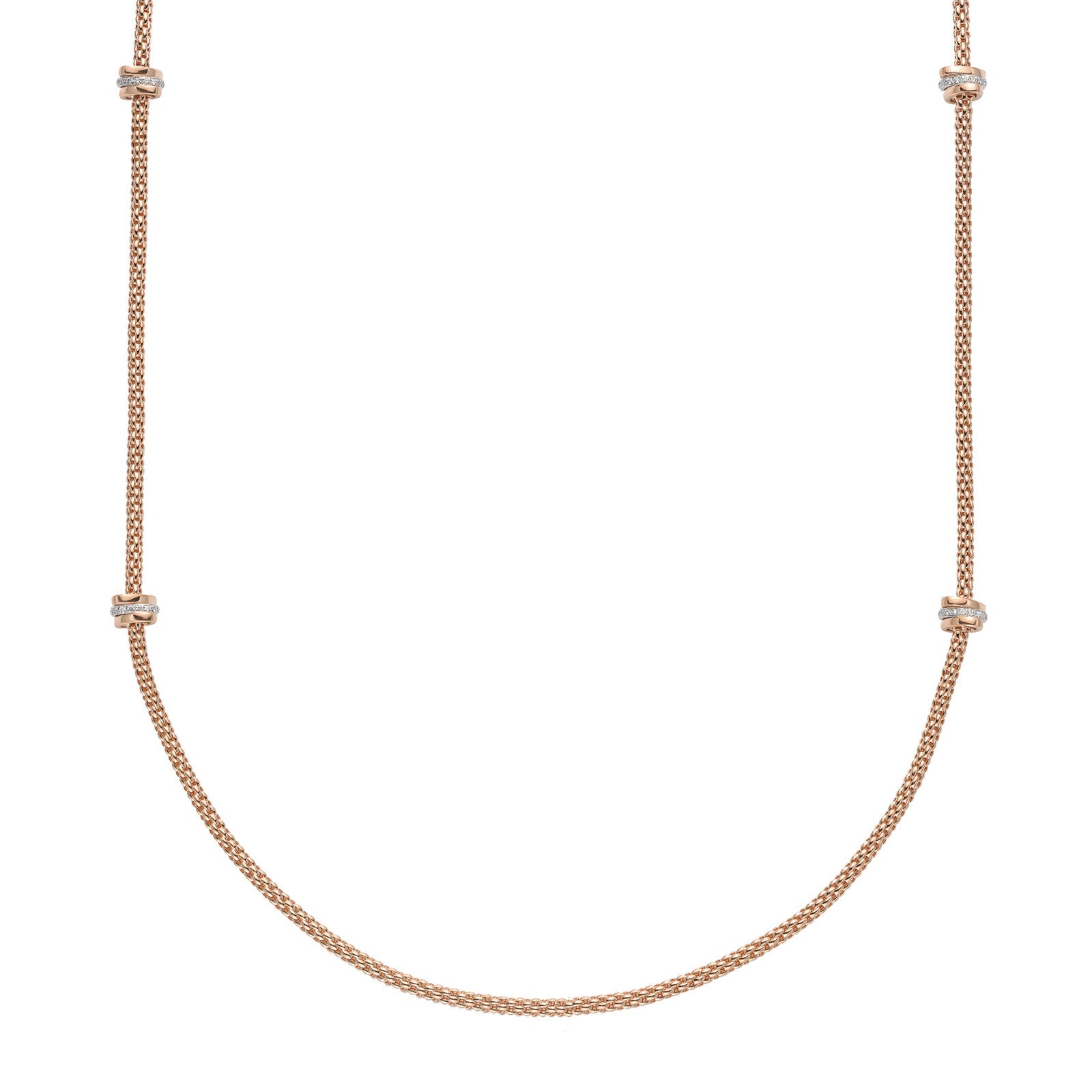 Prima 18ct Rose & White Gold Diamond Necklace