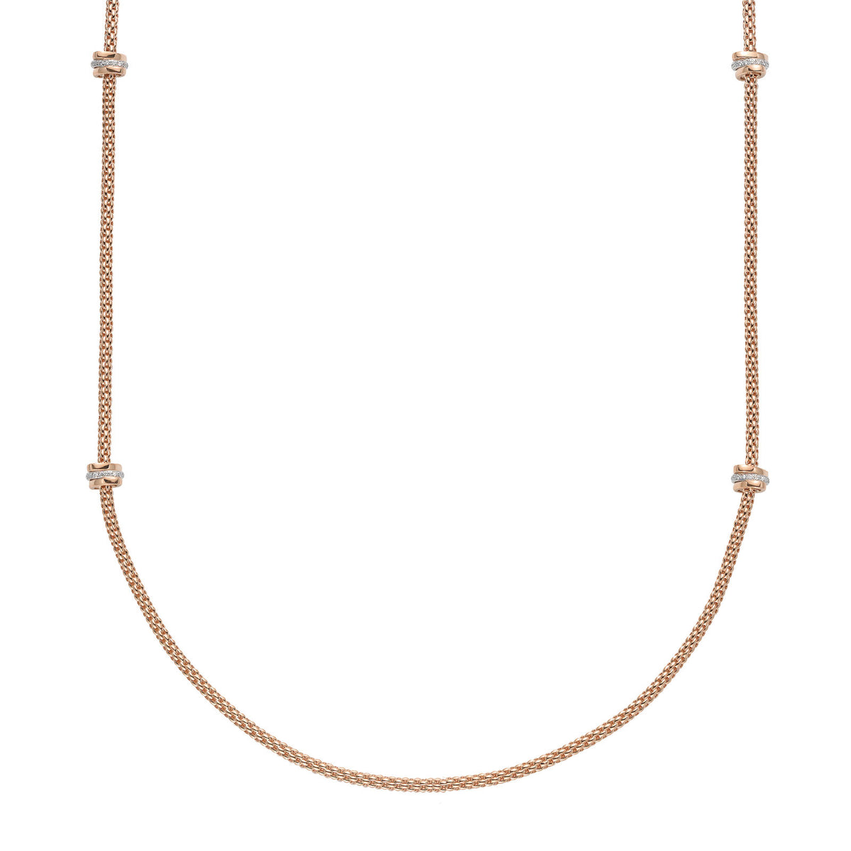 Prima 18ct Rose & White Gold Diamond Necklace simple Pursuit