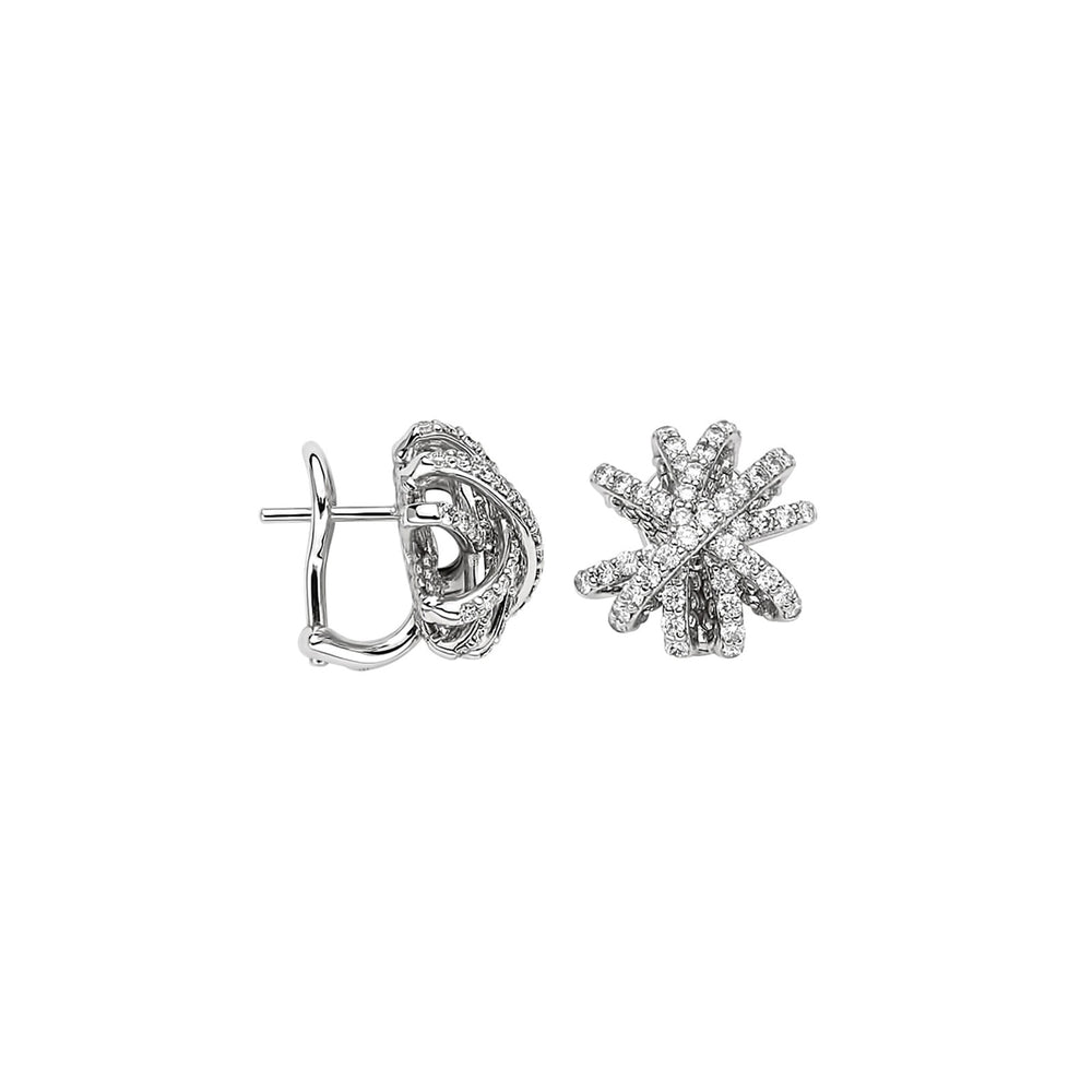 Mialuce 18ct White Gold Diamond Stud Earrings