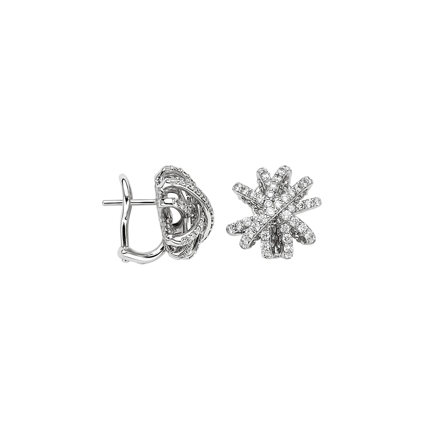 Mialuce 18ct White Gold Diamond Stud Earrings