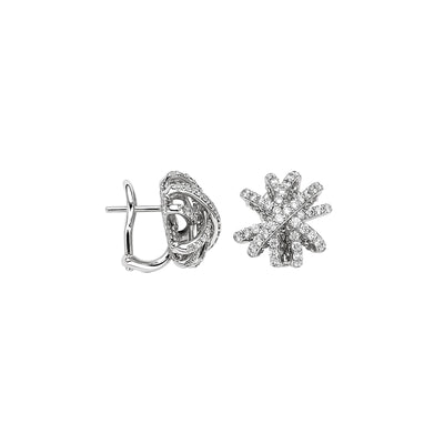 Mialuce 18ct White Gold Diamond Stud Earrings simple Pursuit