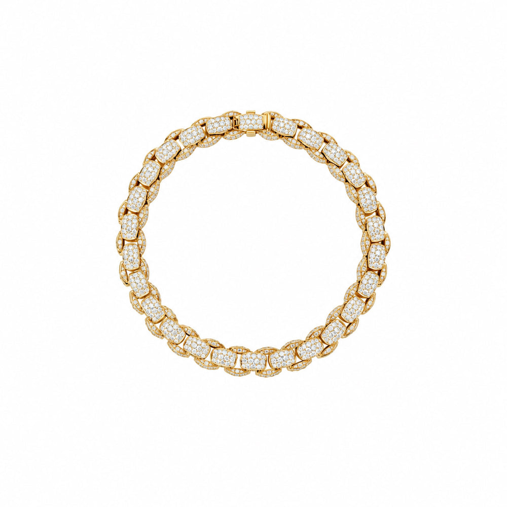 Mialuce 18ct Yellow Gold Pavé Diamond Bracelet