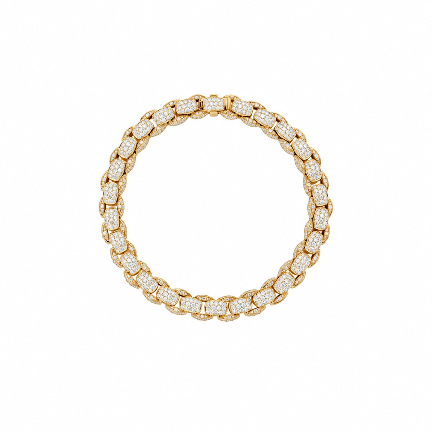 Mialuce 18ct Yellow Gold Pavé Diamond Bracelet