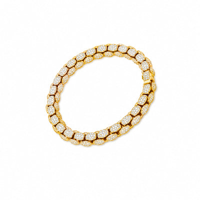 Mialuce 18ct Yellow Gold Pavé Diamond Bracelet simple Pursuit