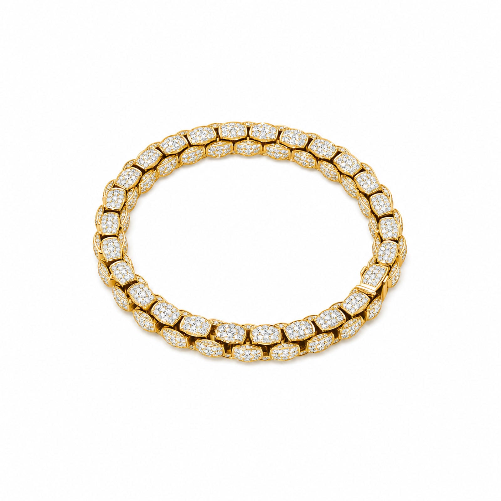 Mialuce 18ct Yellow Gold Pavé Diamond Bracelet
