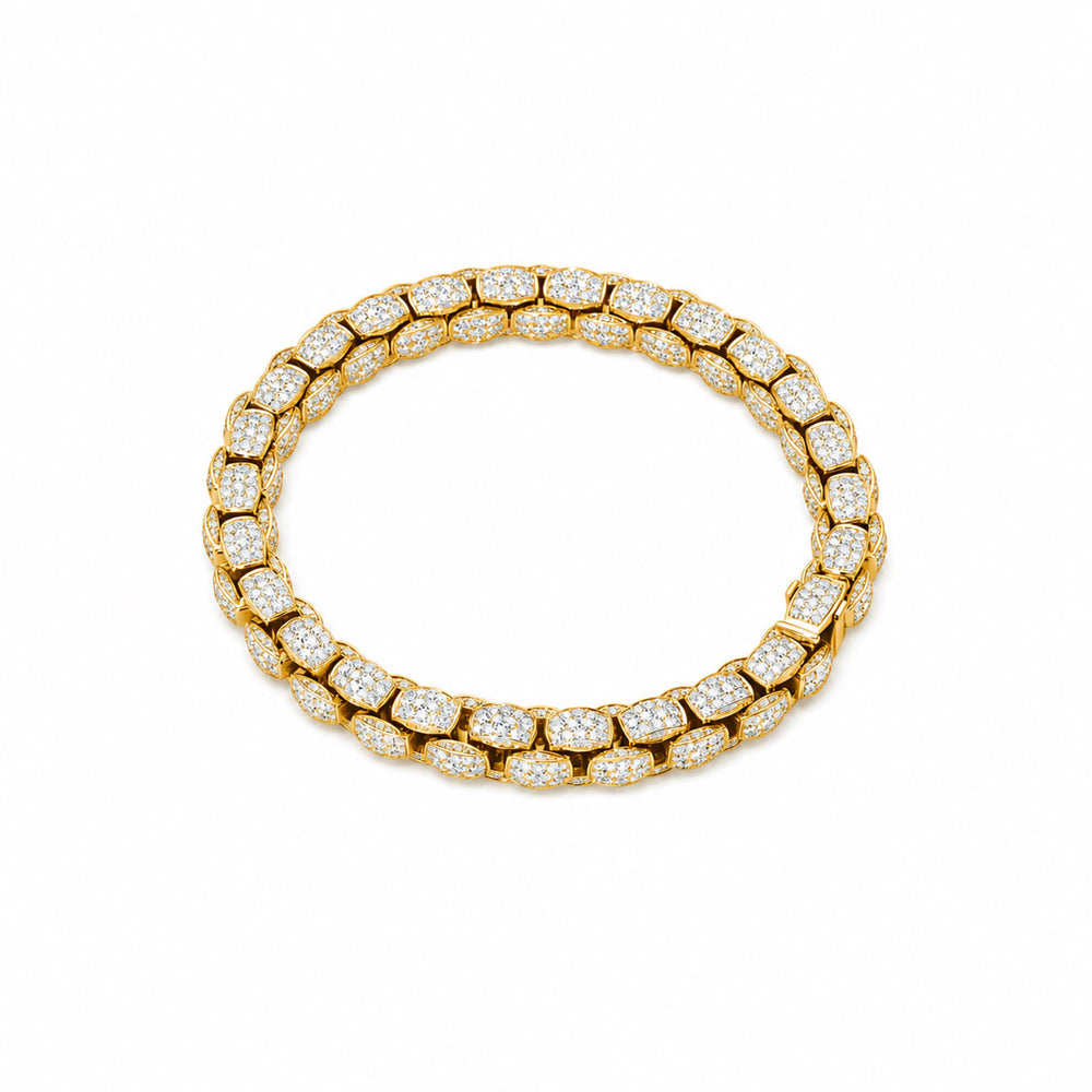 Mialuce 18ct Yellow Gold Pavé Diamond Bracelet