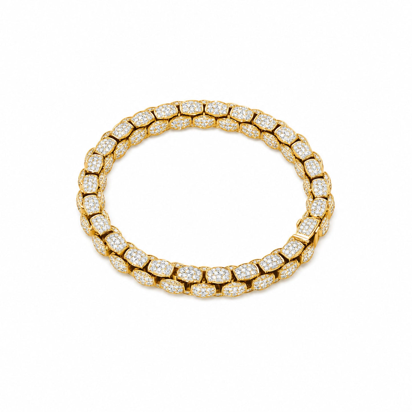 Mialuce 18ct Yellow Gold Pavé Diamond Bracelet