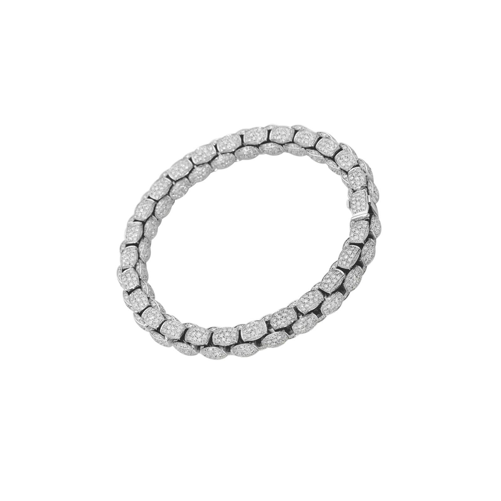 Mialuce 18ct White Gold Pavé Diamond Bracelet