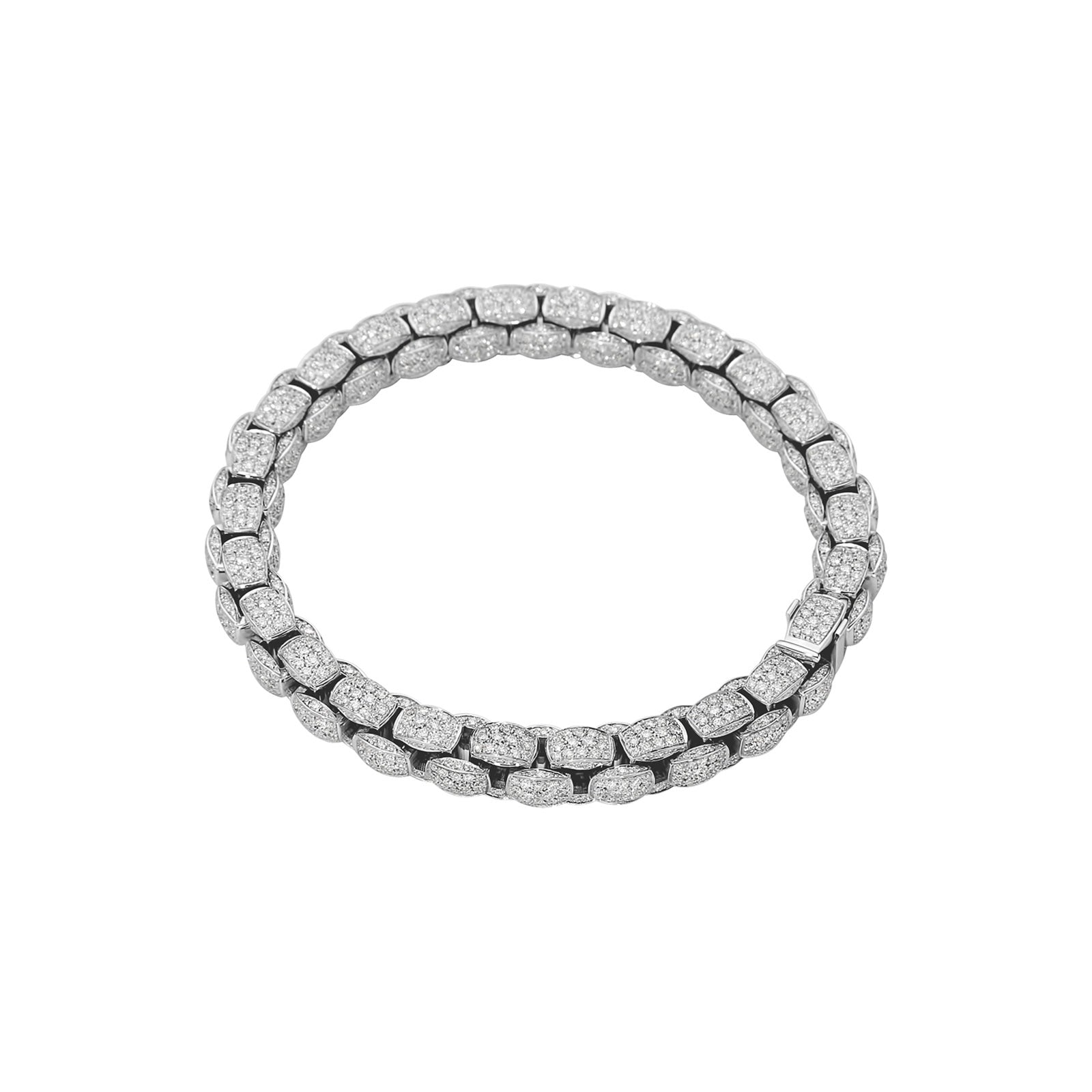 Mialuce 18ct White Gold Pavé Diamond Bracelet