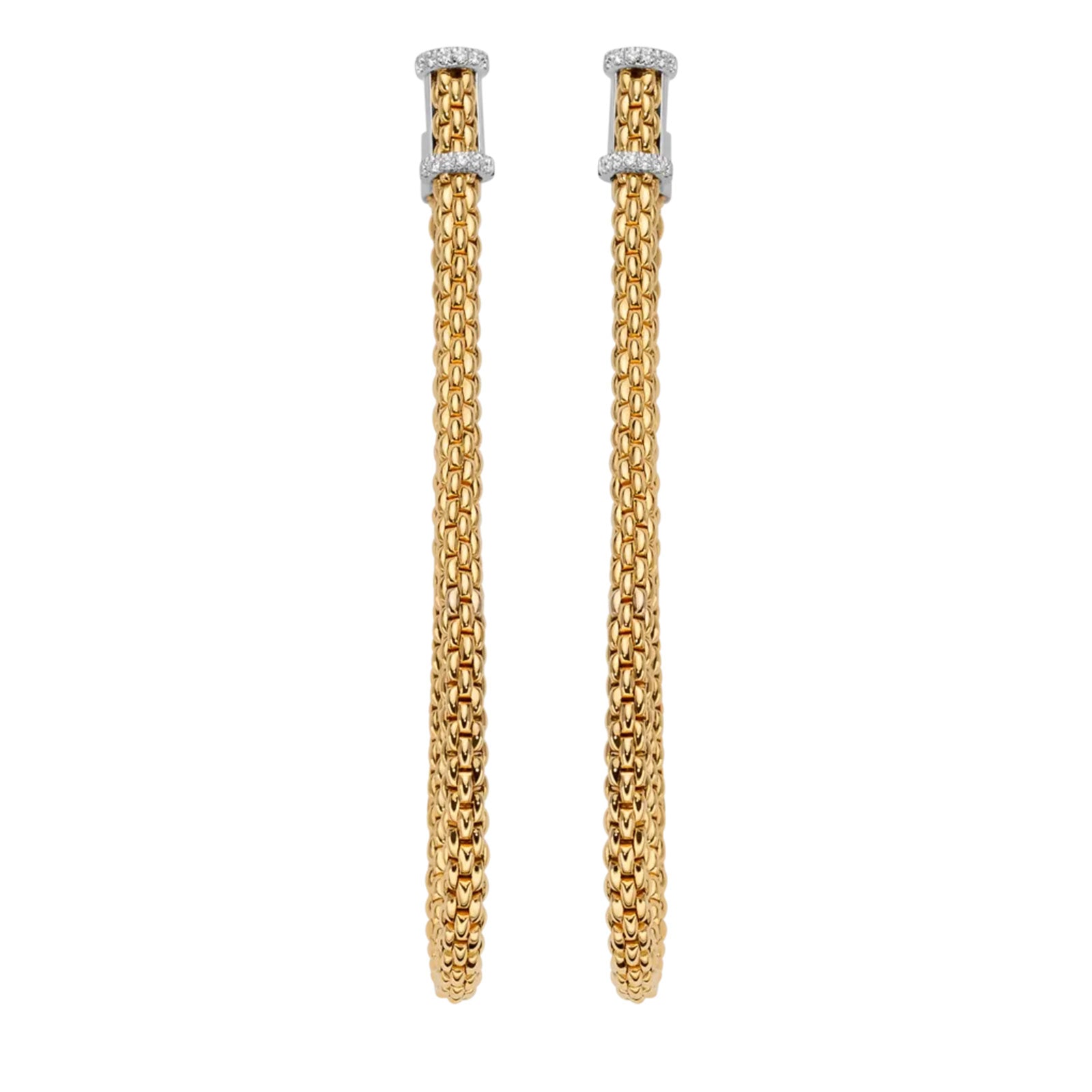Essentials 18ct Yellow & White Gold Diamond Hoop Earrings simple Pursuit