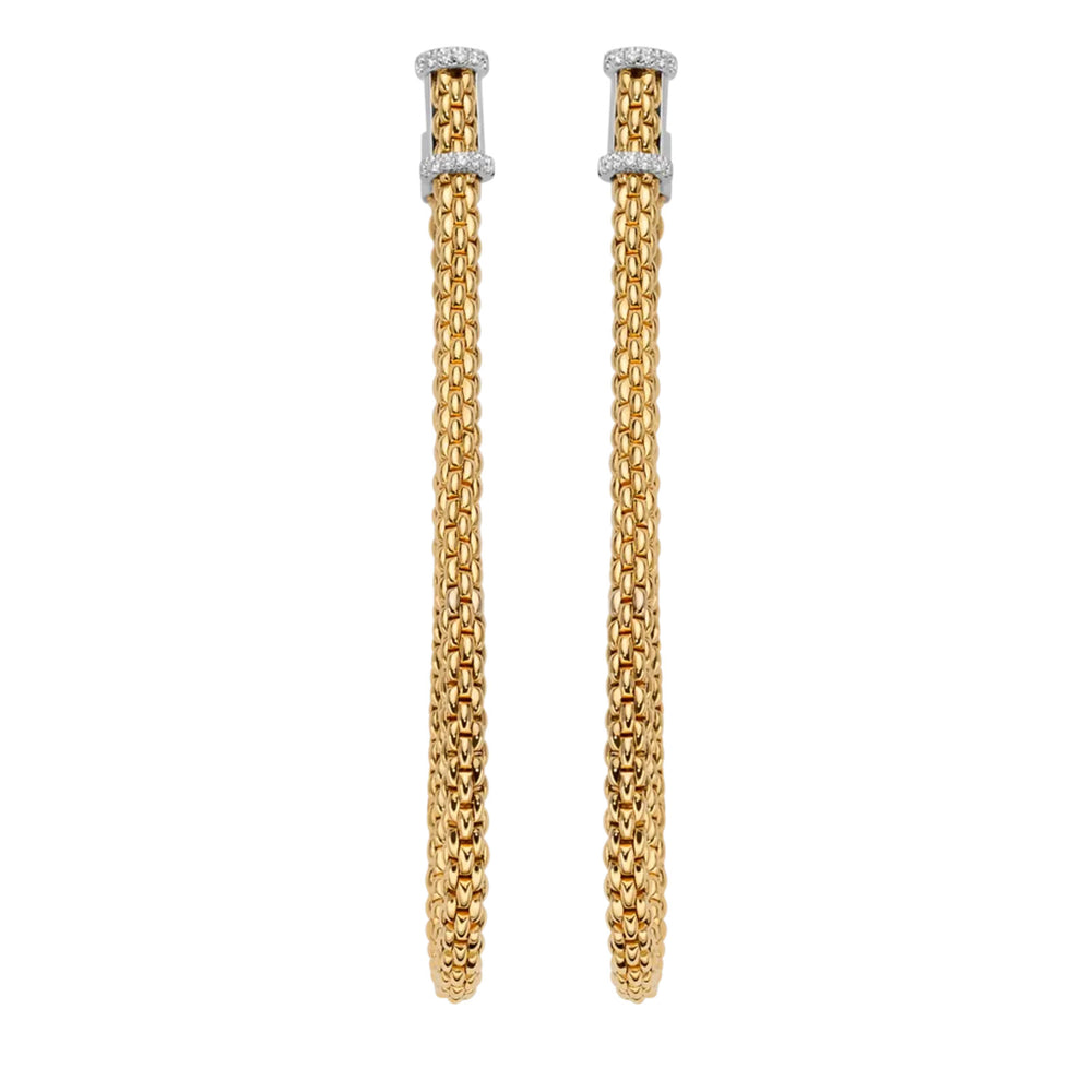 Essentials 18ct Yellow & White Gold Diamond Hoop Earrings simple Pursuit