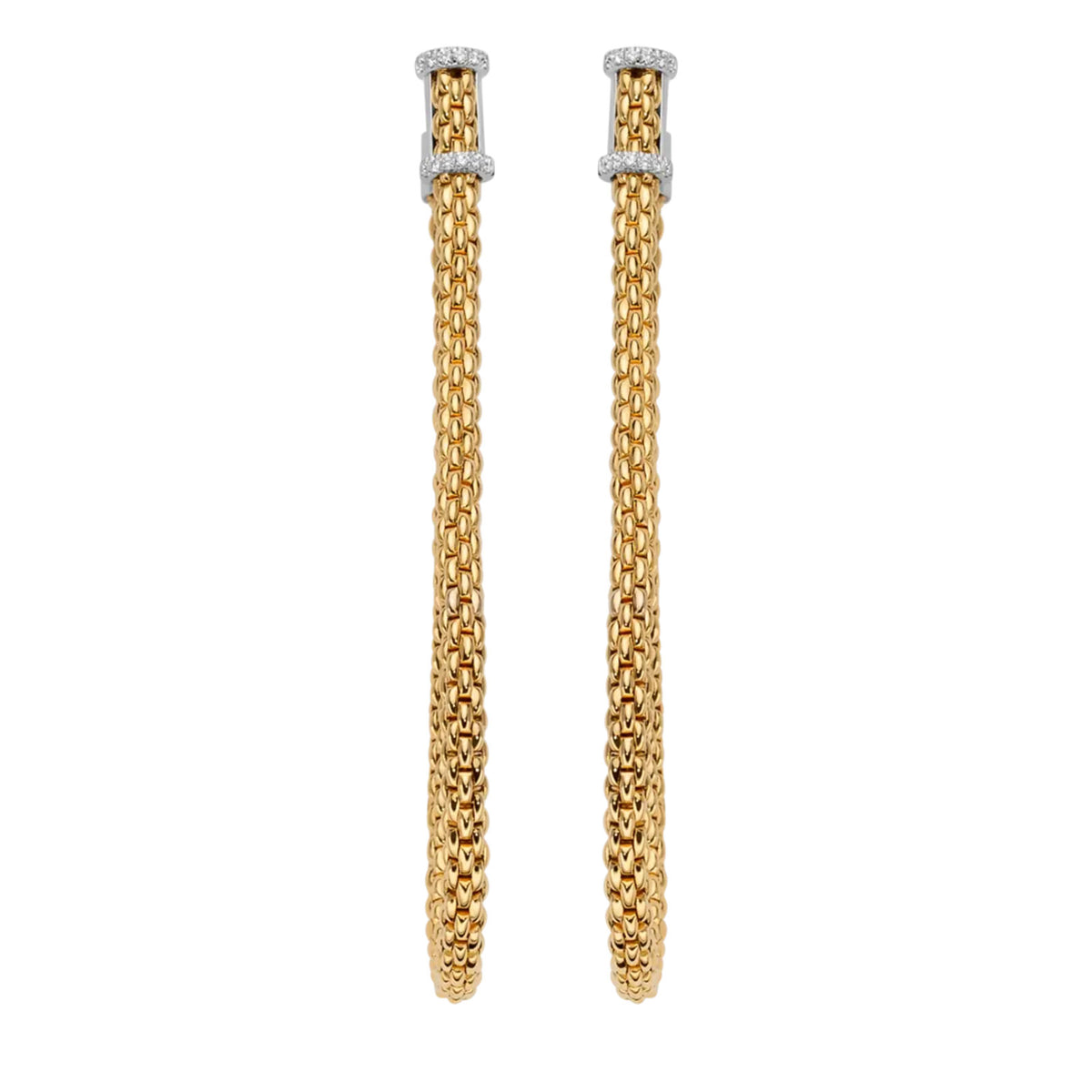 Essentials 18ct Yellow & White Gold Diamond Hoop Earrings simple Pursuit