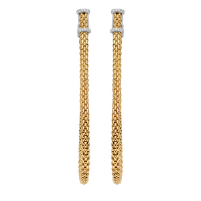 Essentials 18ct Yellow & White Gold Diamond Hoop Earrings simple Pursuit
